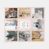 ピンクホワイトドットウマ科のフォトガール馬好き フリースブランケット (正面(横))