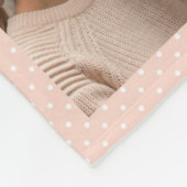 ピンクホワイトドットウマ科のフォトガール馬好き フリースブランケット (角)