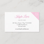 ピンクホワイトドリップキュートハート美しい化粧料 名刺 (裏面)