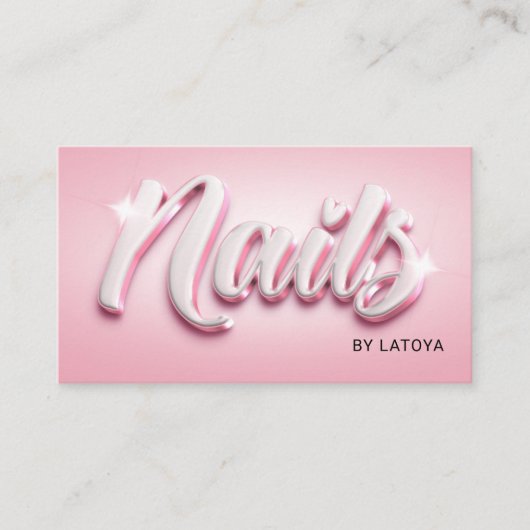 ピンクホワイトネイルアーティストマニキュリスト3D-スタイルスクリプト 名刺 (正面)