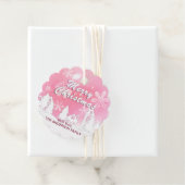 ピンクホワイトハウススノーフレーククリスマスハッピーニューイヤー フェイバータグ (インサイチュ)