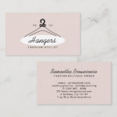 ピンクホワイトハンガーファッションスタイリスト 名刺 (正面/裏面)