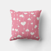 ピンクホワイトハート子供部屋ガールズルーム クッション (裏面)