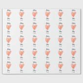 ピンクホワイトハート結婚ラブ ラッピングペーパー (フラット)