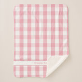 ピンクホワイトバッファローチェック毛布の名前 シェルパブランケット (正面)