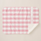 ピンクホワイトバッファローチェック毛布の名前 シェルパブランケット (正面(横))