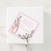 ピンクホワイトバニーありがとう赤ちゃんシャワー フェイバータグ (インサイチュ)