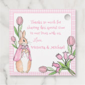 ピンクホワイトバニーありがとう赤ちゃんシャワー フェイバータグ (裏面)