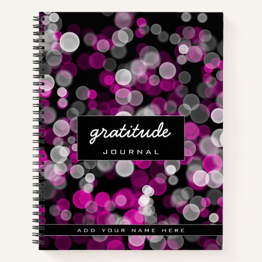 ピンクホワイトバブル感謝ジャーナル ノートブック (正面)