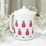 ピンクホワイトパイナップルパターンシック<br><div class="desc">可愛いシックなパイナップルパターンのピンクの白いお茶ポット。このデザインの製品は以下のコレクションに含まれる。</div>