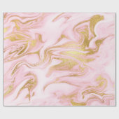 ピンクホワイトパステルマーブルシャイニーゴールデンブラシ ラッピングペーパー (フラット)