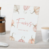 ピンクホワイトパンプキン秋秋のパーティーの好意サイン 台座サイン (インサイチュ)