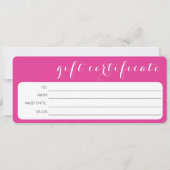 ピンクホワイトビジネスロゴ会社のギフト証明書 (正面)