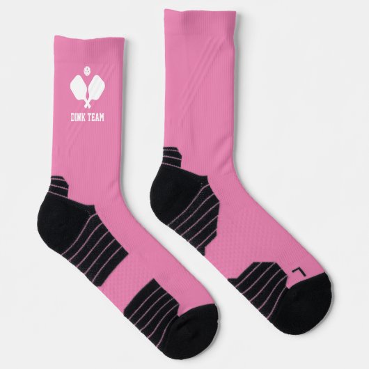 ピンクホワイトピックボールのパドルズパーソナライズされたチーム ソックス (右)