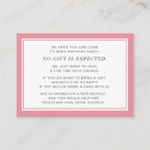 ピンクホワイトフィバー5ドルバースデーパーティー エンクロージャーカード (正面)