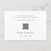 ピンクホワイトフラワーウェディングRSVPカード (裏面)