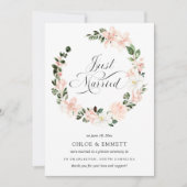 ピンクホワイトフローラたった今結婚しました 案内状 (正面)