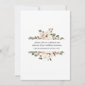 ピンクホワイトフローラたった今結婚しました 案内状 (裏面)