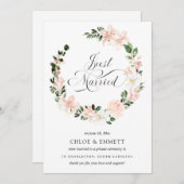 ピンクホワイトフローラたった今結婚しました 案内状 (正面/裏面)