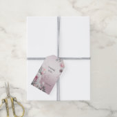 ピンクホワイトフローラギフトラベル ギフトタグ (より糸付き)