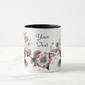 ピンクホワイトフローラコーヒーマグ マグカップ (中央)