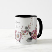 ピンクホワイトフローラコーヒーマグ マグカップ (正面右)