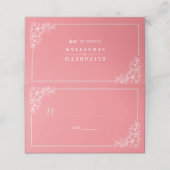 ピンクホワイトフローラテーブル番号座席名場所 プレイスカード (外部開封)