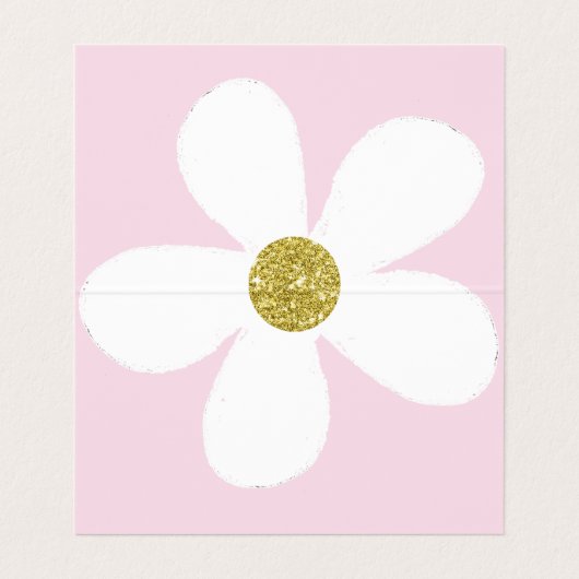 ピンクホワイトフローラデイジーフローリストプロフェッショナル 名刺 (内部フラット)