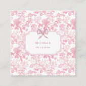 ピンクホワイトフローラバラシノワセリーイベントプランナー スクエア名刺 (正面)