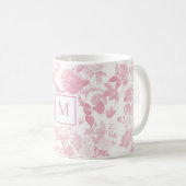 ピンクホワイトフローラバラチノイスリーベビーガール コーヒーマグカップ (正面右)