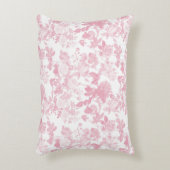 ピンクホワイトフローラバラチノワジェリーパターン アクセントクッション (正面(垂直))