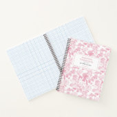 ピンクホワイトフローラバラチノワジェリーパターン ノートブック (内部)