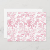 ピンクホワイトフローラバラチノワジェリーパターン ポストカード (正面/裏面)