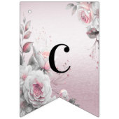 ピンクホワイトフローラバンティング国旗 バンティングフラッグ (第1の旗)