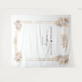 ピンクホワイトフローラパンパスグラス写真ブー結婚ス タペストリー (正面(横))