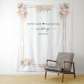 ピンクホワイトフローラパンパスグラス写真ブー結婚ス タペストリー (インサイチュ)