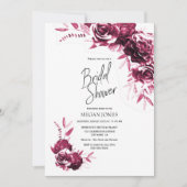 ピンクホワイトフローラブライダルシャワー 招待状 (正面)
