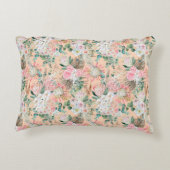 ピンクホワイトフローラボホユーカリトレンディー アクセントクッション (裏面)