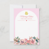 ピンクホワイトフローラ中国のアー結婚チのアドバイスカード (正面)