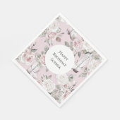 ピンクホワイトフローラ女性のカーボーイブーツ誕生日 スタンダードランチョンナプキン (角)