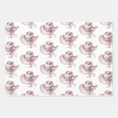 ピンクホワイトフローラ女性のカーボーイブーツ誕生日 ラッピングペーパーシート (正面3)