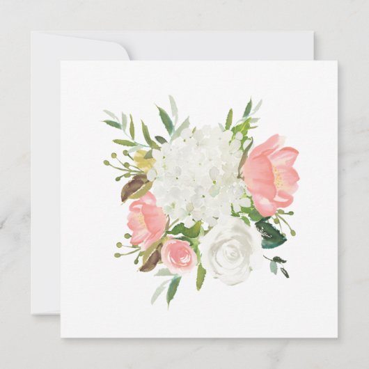 ピンクホワイトフローラ植物愛は開花中 招待状 (裏面)