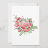 ピンクホワイトフローラ水彩誕生日パーティー 招待状 (裏面)