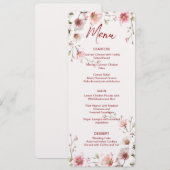 ピンクホワイトフローラ結婚のメニュー メニュー (正面/裏面)