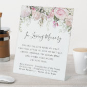 ピンクホワイトフローラ結婚メモリアルテーブルトップ 台座サイン (インサイチュ)