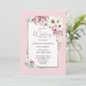 ピンクホワイトフローラ結婚披露宴 招待状 (スタンド正面)
