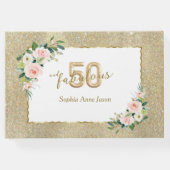 ピンクホワイトフローラ金ゴールド50と素晴らしい誕生日 ゲストブック (裏面)
