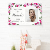 ピンクホワイトフローラ30th Birthday Welcome 横断幕 (インサイチュ)