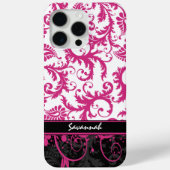 ピンクホワイトブラックダマパーソナライズされたスク Case-Mate iPhoneケース (裏面)