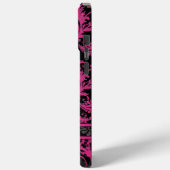 ピンクホワイトブラックパーソナライズされたダマスクiPhone Case-Mate iPhoneケース (裏面 / 左)